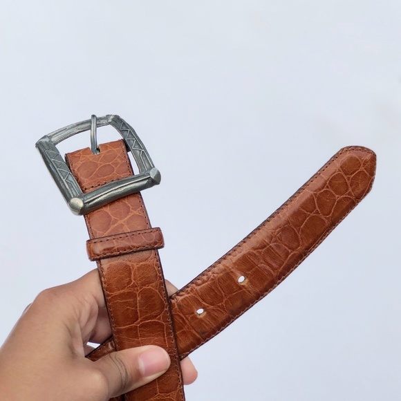 Cipriani Collection Brown Italian Alligator Belt S main image 9
